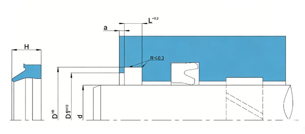 HWS Single Acting Hydraulic wiper seal